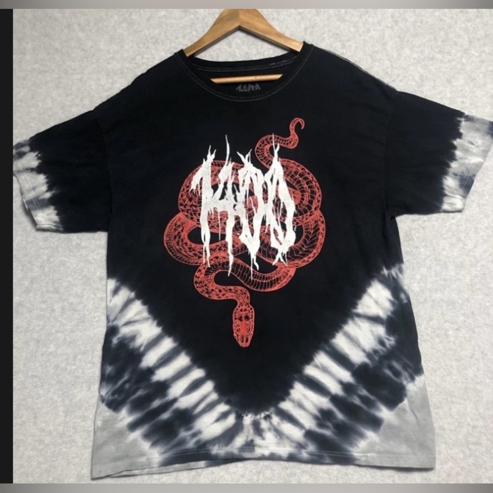 Vintage Black Tie-Dye Snake Graphic Tee